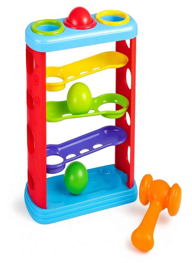 MABLE لعبة كرة المطرقة للأطفال من مابل - لعبة إسقاط كرات ملونة مع مطرقة | لعبة تعليمية مبكرة من مونتيسوري للأولاد والبنات من عمر 1-3 سنوات | تنمية المهارات الحركية والتنسيق بين اليد والعين - Image 1